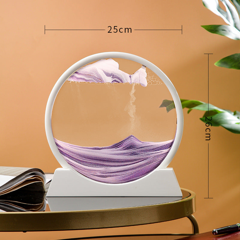 Source Factory Cross-border Explosions Creative 3D quicksand Painting Ornaments Small Hill Crafts Home Decompression Gift Round
