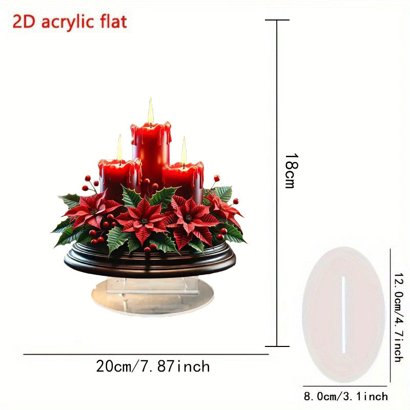Cross-Border 2D Acrylic Christmas Igloo Santa Claus Reindeer Snowman Desktop Ornaments