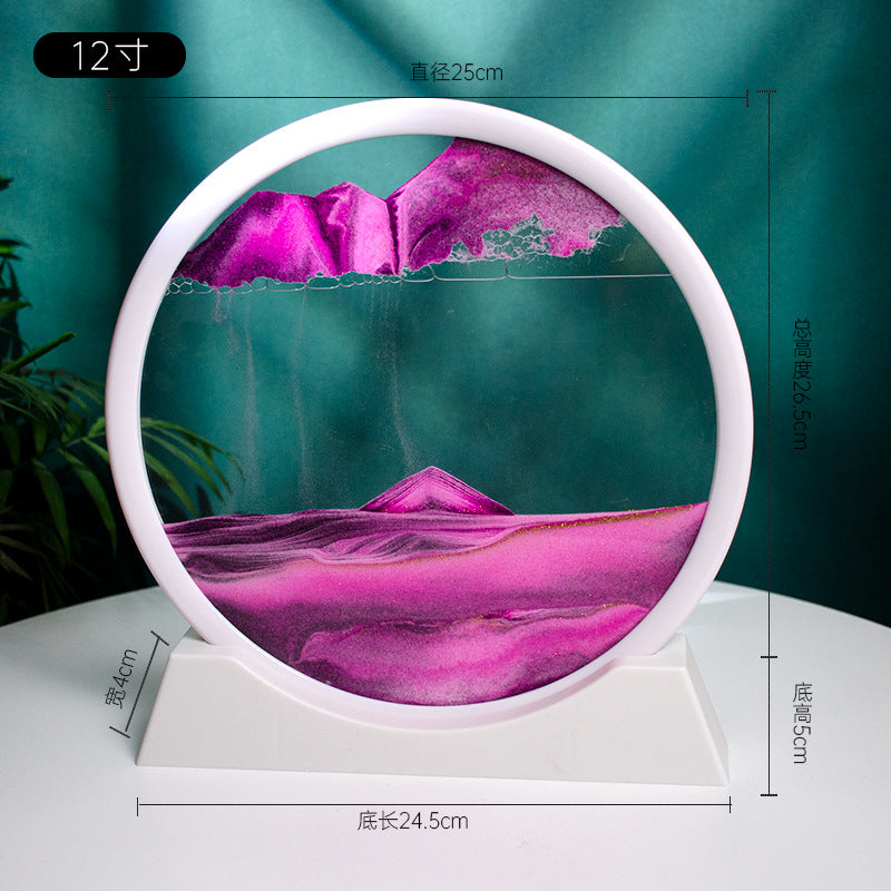 3d流沙画12寸桌面摆件家居客厅装饰办公室生态流沙画工艺品装饰品