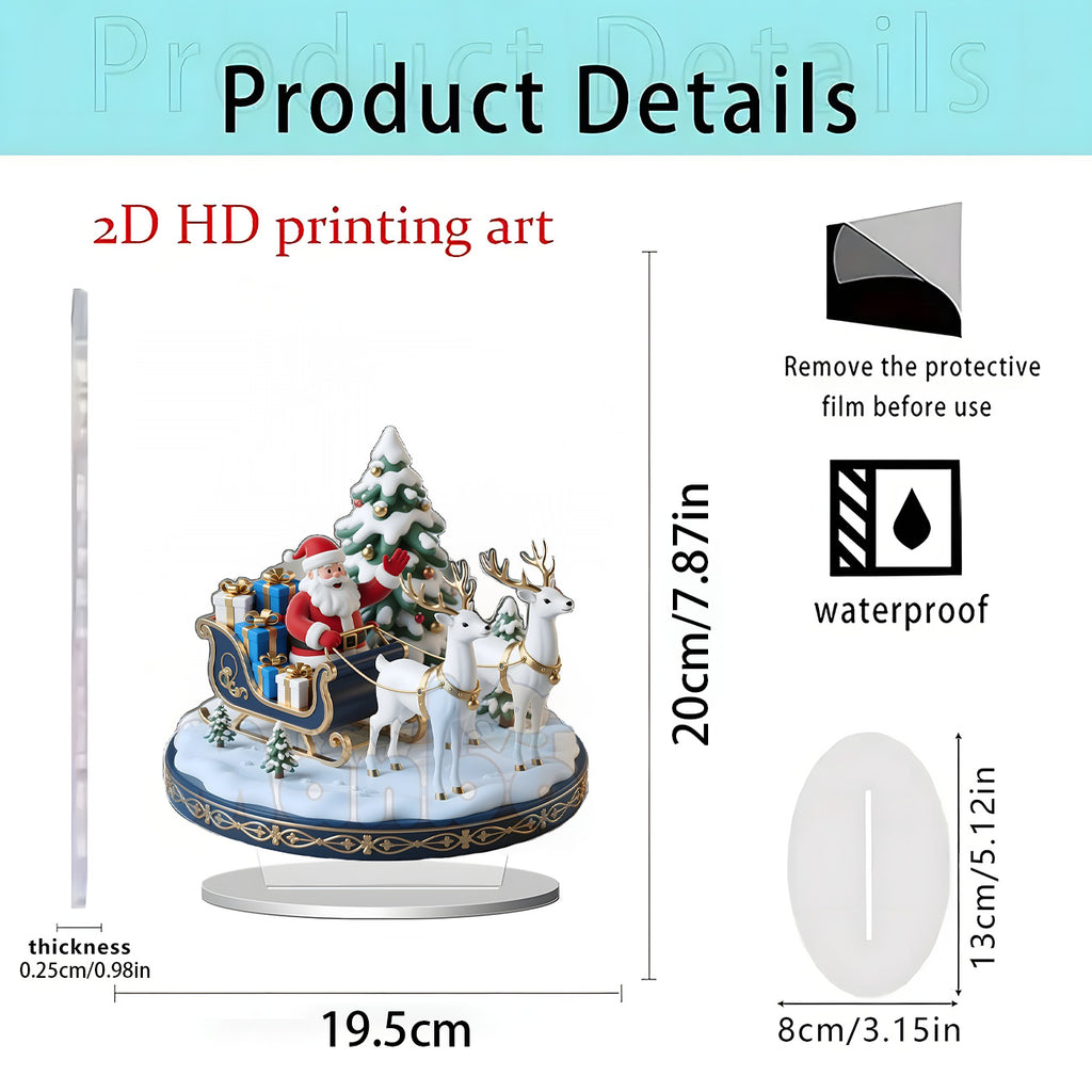 Cross-Border New Product Christmas Creative Acrylic Flat Christmas Party Home Desktop Decoration Crafts