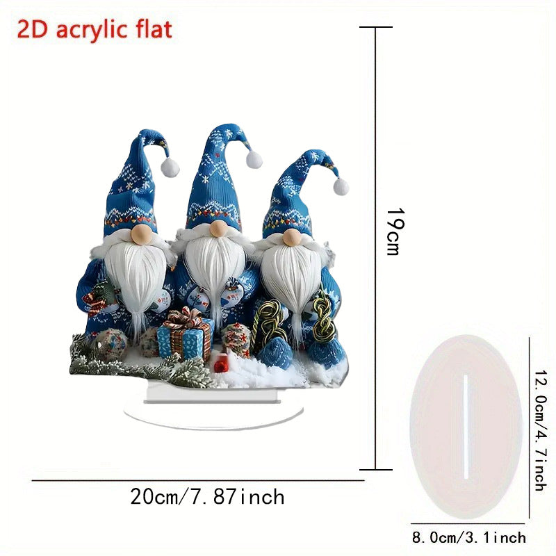 Cross-Border 2D Acrylic Christmas Igloo Santa Claus Reindeer Snowman Desktop Ornaments