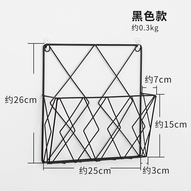 Home Decoration Wall Magazine Newspaper Storage Wall Storage Rack Simple Style High-End Iron Storage Rack Stereo