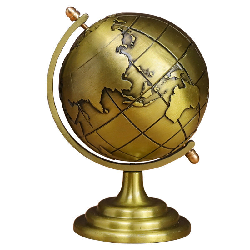 Retro Alloy Globe Ornaments Office Study Home Living Room Furnishings Wine Cabinet Decorations Metal Crafts