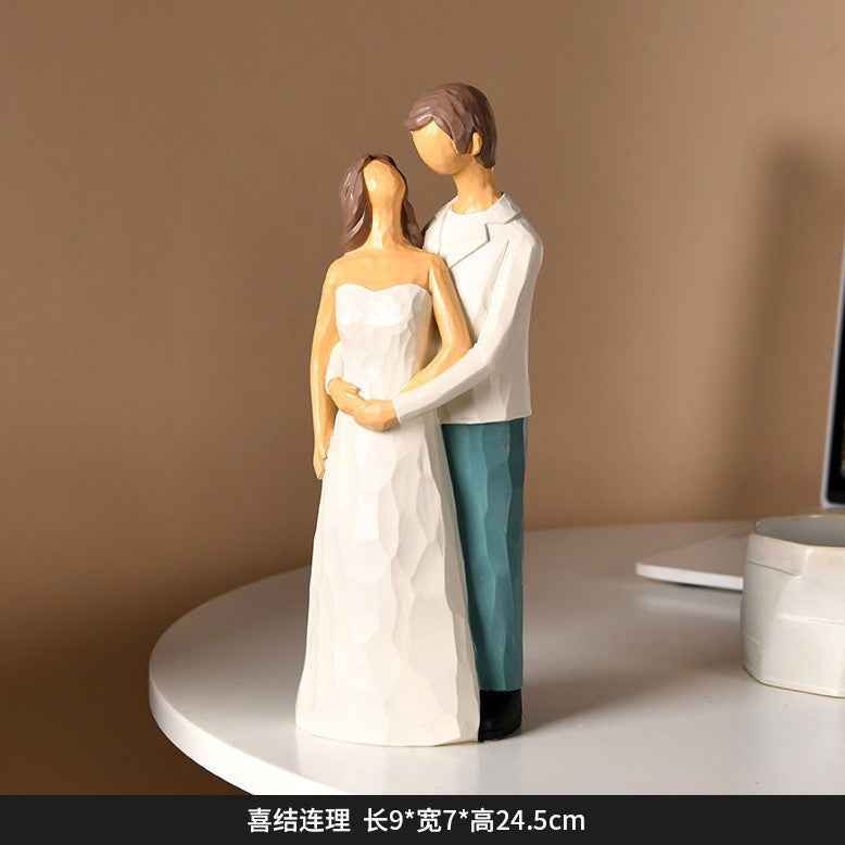 Nordic Creative Light Luxury Character Couple Ornaments Home Living Room Wine Cabinet Tv Cabinet High-End Decorative Ornaments
