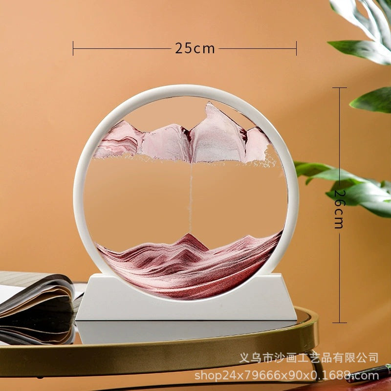 Source Factory Cross-border Explosions Creative 3D quicksand Painting Ornaments Small Hill Crafts Home Decompression Gift Round