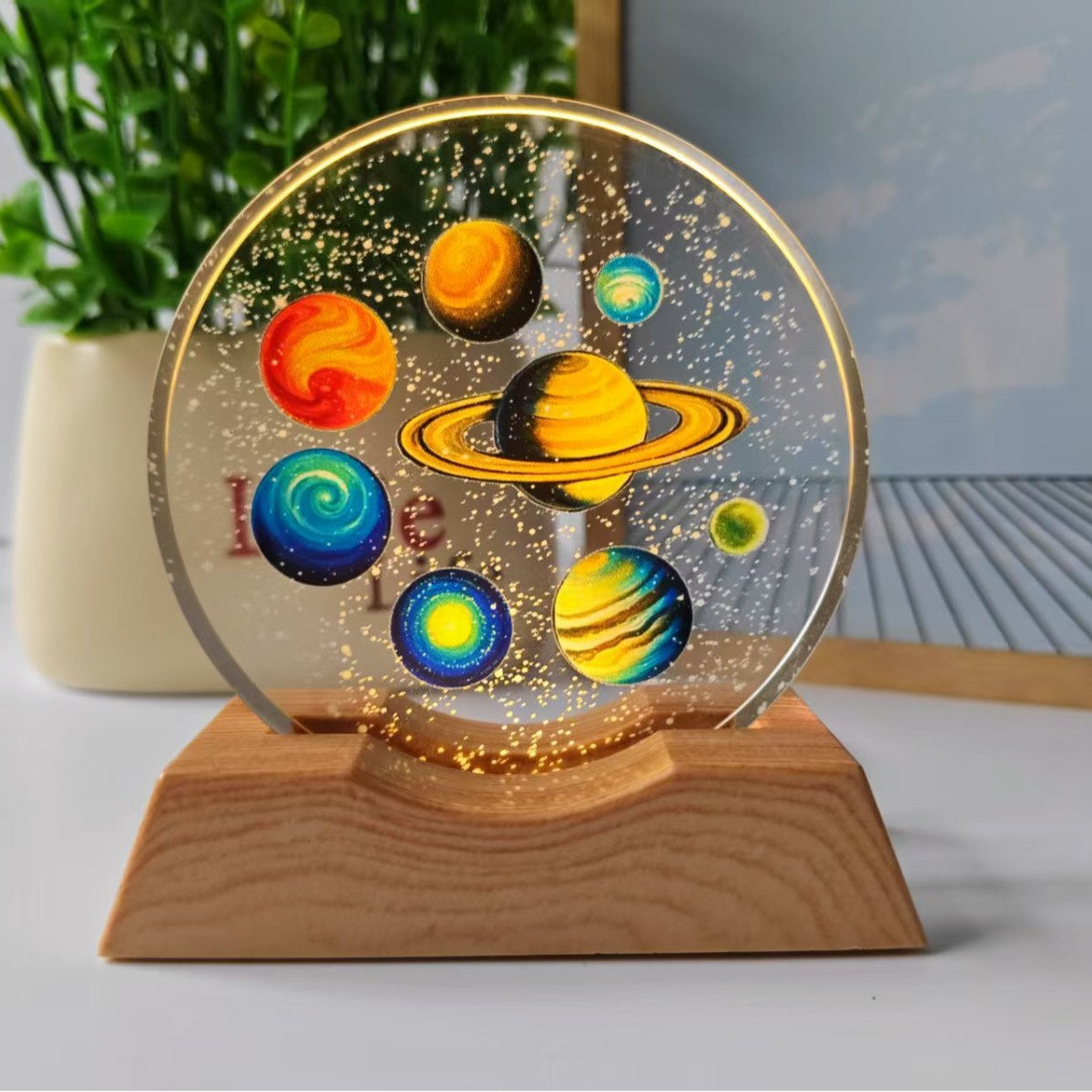 Starry Sky Universe Galaxy 3D Stereo Laser Color Printing Inner Carved Crystal Ball Luminous Night Light Ornaments