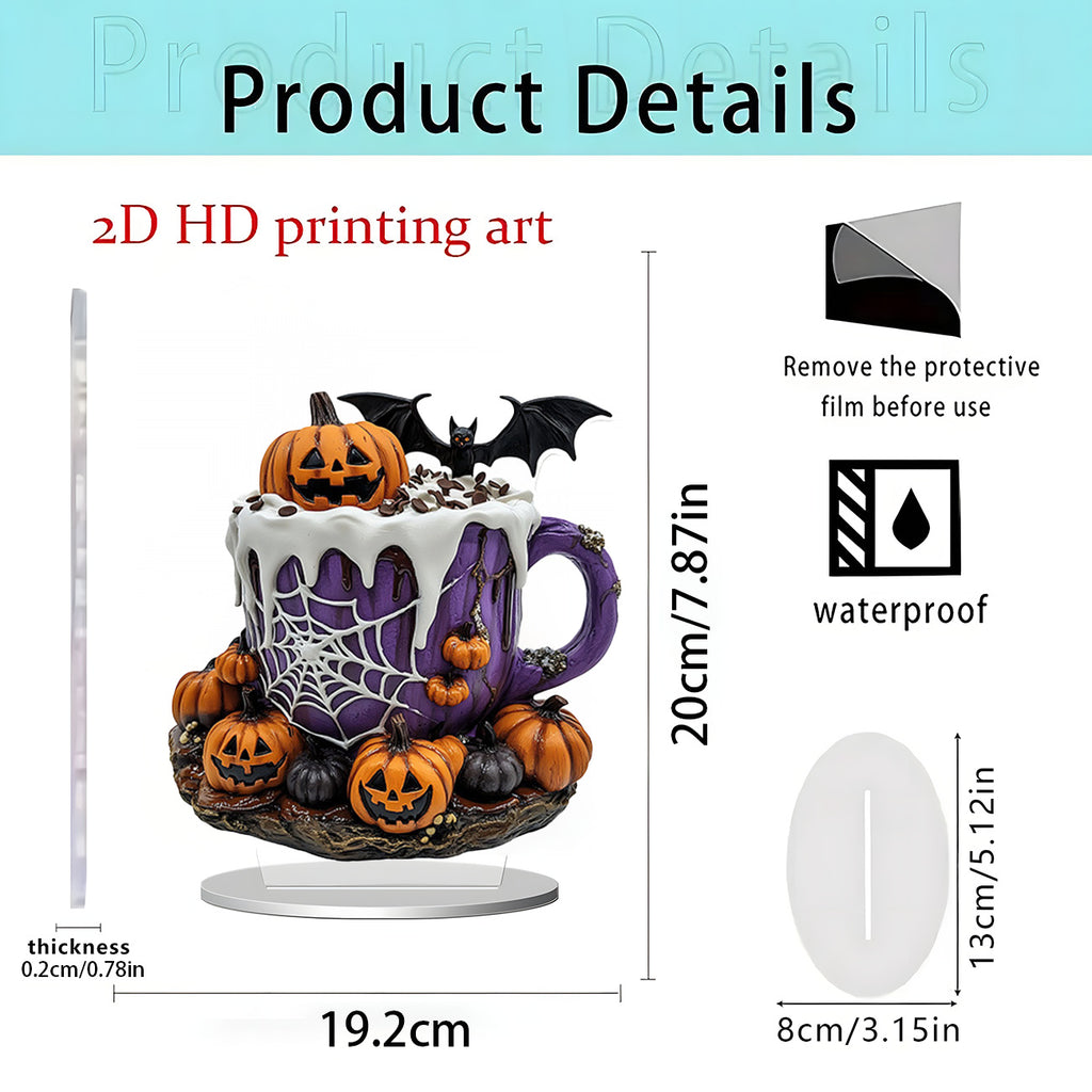Cross-Border New Product Halloween Creative Funny Horror Doll 2D Acrylic Holiday Party Decoration Halloween Ornaments