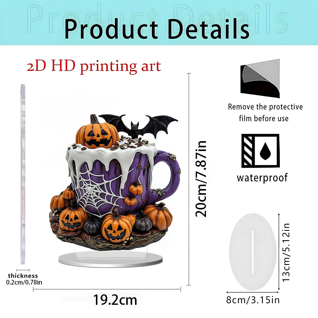 Cross-Border New Product Halloween Creative Funny Horror Doll 2D Acrylic Holiday Party Decoration Halloween Ornaments