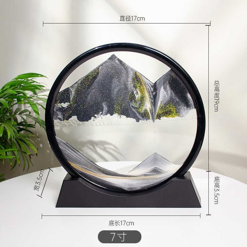 3d流沙画12寸桌面摆件家居客厅装饰办公室生态流沙画工艺品装饰品