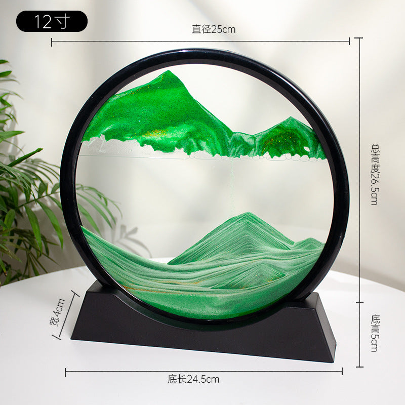 3d流沙画12寸桌面摆件家居客厅装饰办公室生态流沙画工艺品装饰品