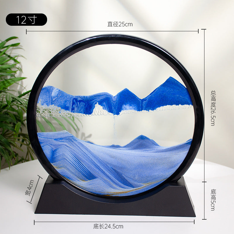 3d流沙画12寸桌面摆件家居客厅装饰办公室生态流沙画工艺品装饰品
