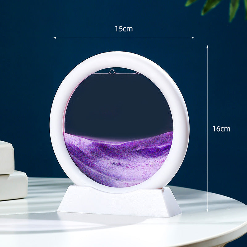 Source Factory Cross-border Explosions Creative 3D quicksand Painting Ornaments Small Hill Crafts Home Decompression Gift Round