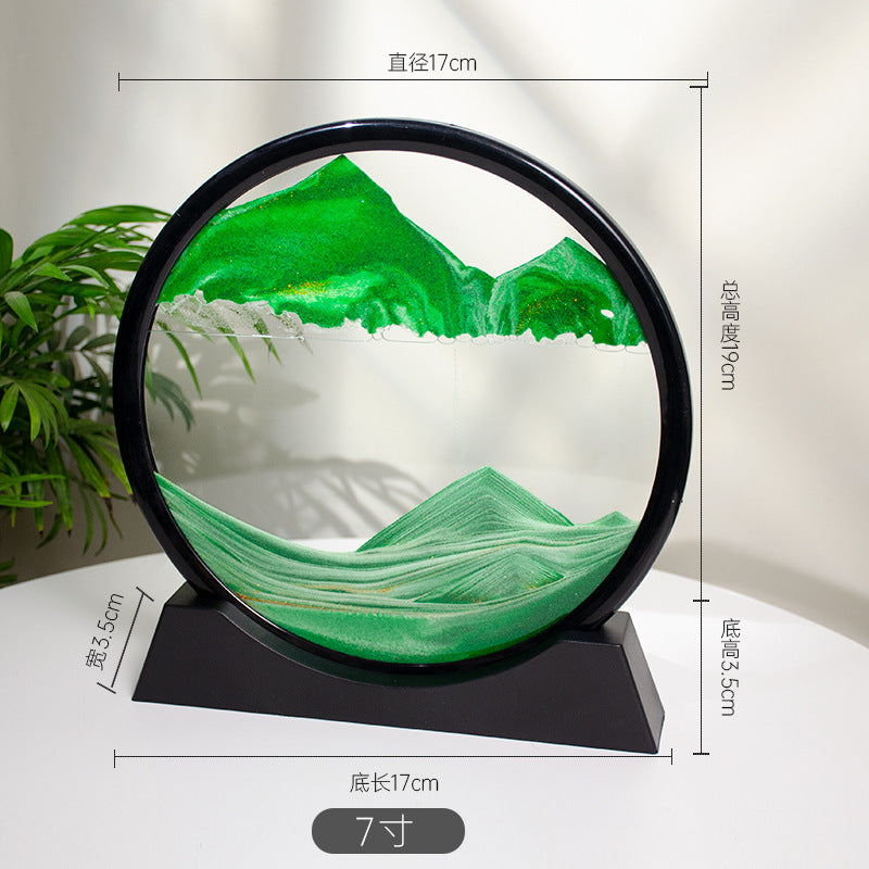 3d流沙画12寸桌面摆件家居客厅装饰办公室生态流沙画工艺品装饰品