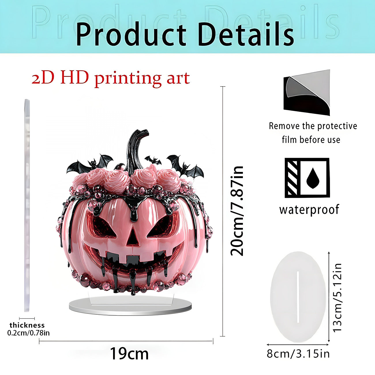Cross-Border New Product Halloween Creative Funny Horror Doll 2D Acrylic Holiday Party Decoration Halloween Ornaments