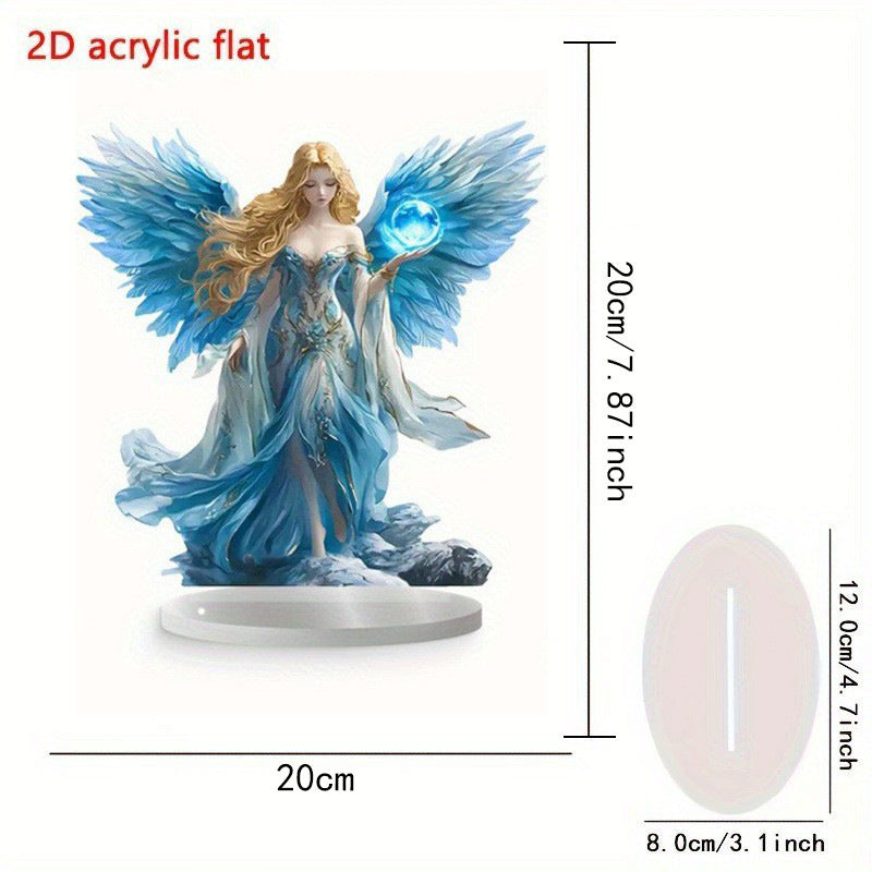Cross-border New Products Guardian Angel Statue Acrylic Ornaments 2D Flat Decorative Multifunctional Decoration Holiday Ornaments