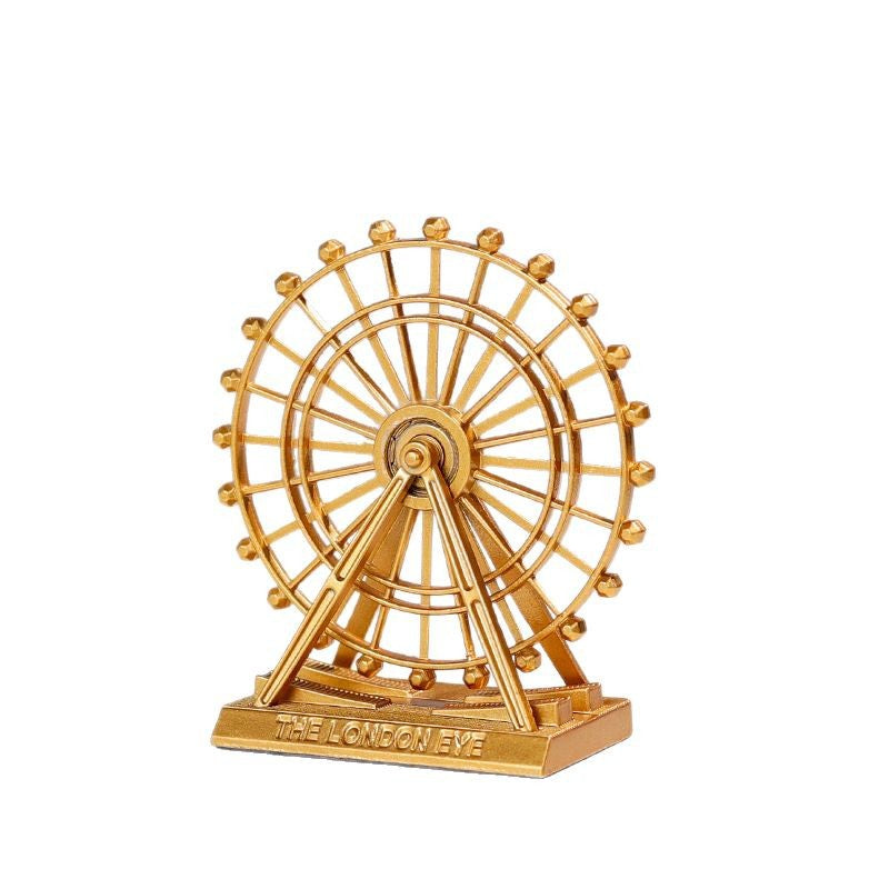 Landmark Building Model Ornaments, High-End Cross-Border Metal Crafts, Living Room Office Desktop Iron Art Decorations