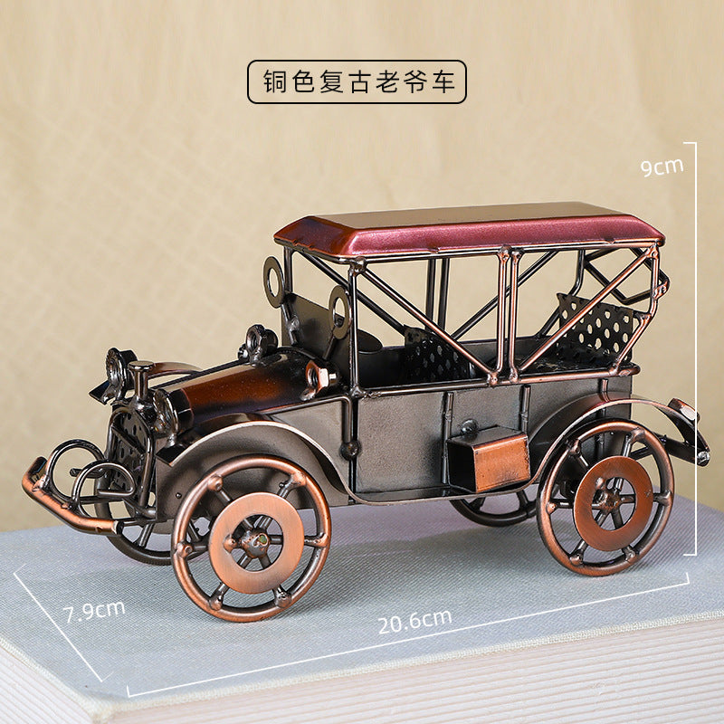 Cross-border Hot Selling Retro Style Iron Art Model Crafts Ornaments High-level Living Room Bedroom Desktop Decorations