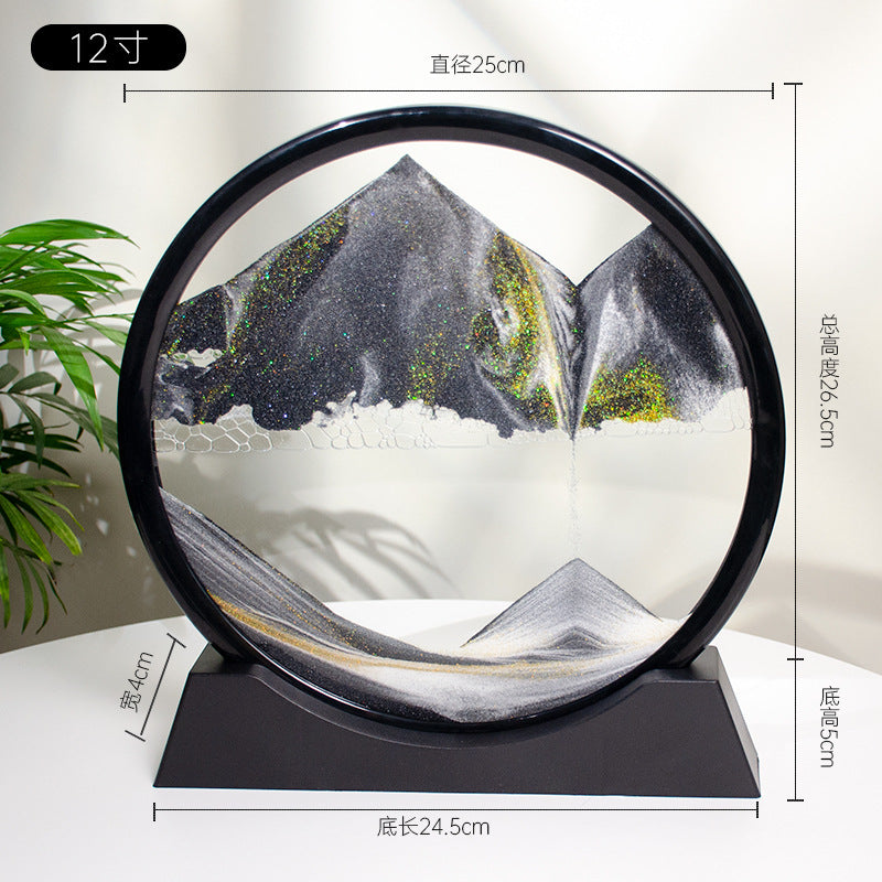 3d流沙画12寸桌面摆件家居客厅装饰办公室生态流沙画工艺品装饰品