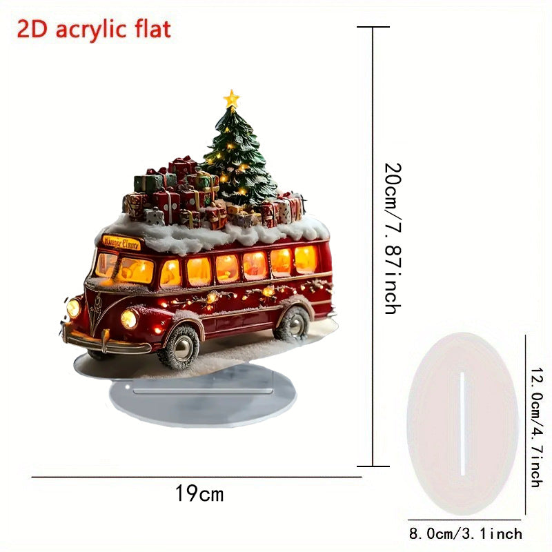 Cross-Border 2D Acrylic Christmas Igloo Santa Claus Reindeer Snowman Desktop Ornaments