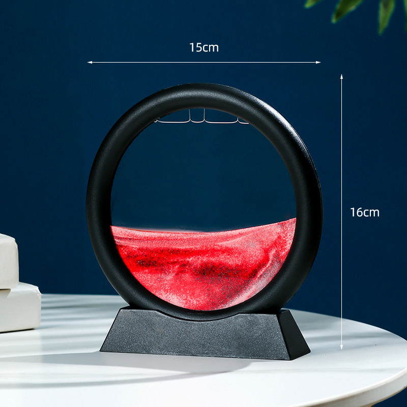 Source Factory Cross-border Explosions Creative 3D quicksand Painting Ornaments Small Hill Crafts Home Decompression Gift Round