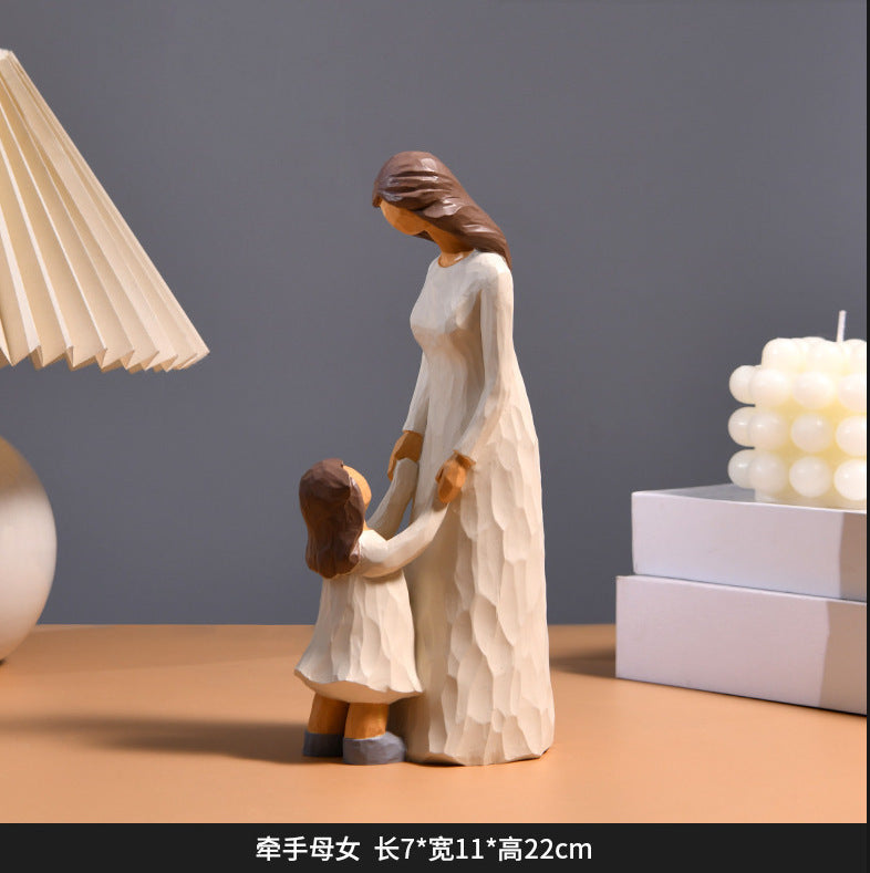 Nordic Creative Light Luxury Character Couple Ornaments Home Living Room Wine Cabinet Tv Cabinet High-End Decorative Ornaments