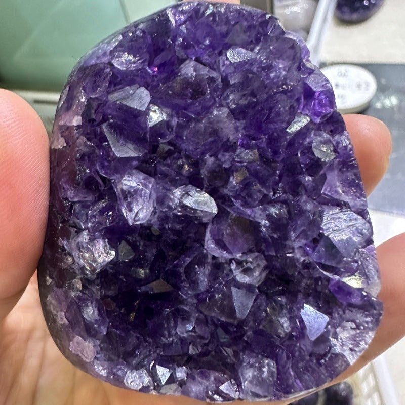 Natural Amethyst Cluster Amethyst Town Amethyst Cave Cornucopia Money Bag Home Amethyst Raw Stone Mineral Standard Ornaments