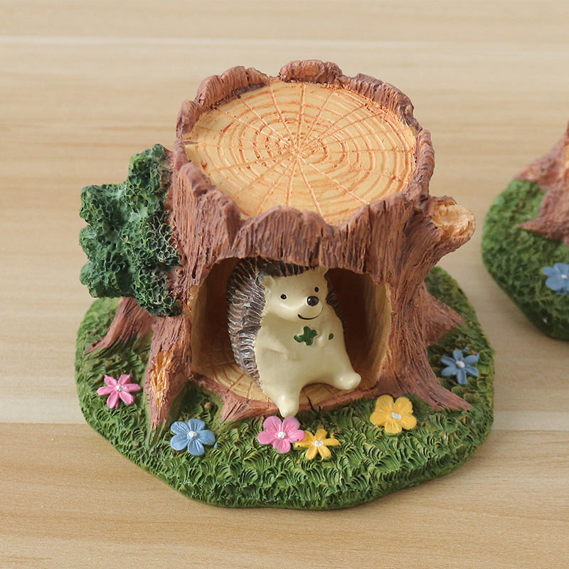 Zakka Tree Stump Resin Mushroom Tree Stump Ornament Home Living Room Bedroom Desktop Decoration Small Ornament Micro Landscape