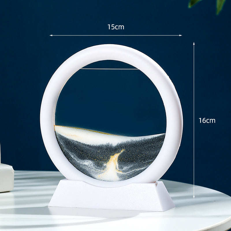 Source Factory Cross-border Explosions Creative 3D quicksand Painting Ornaments Small Hill Crafts Home Decompression Gift Round