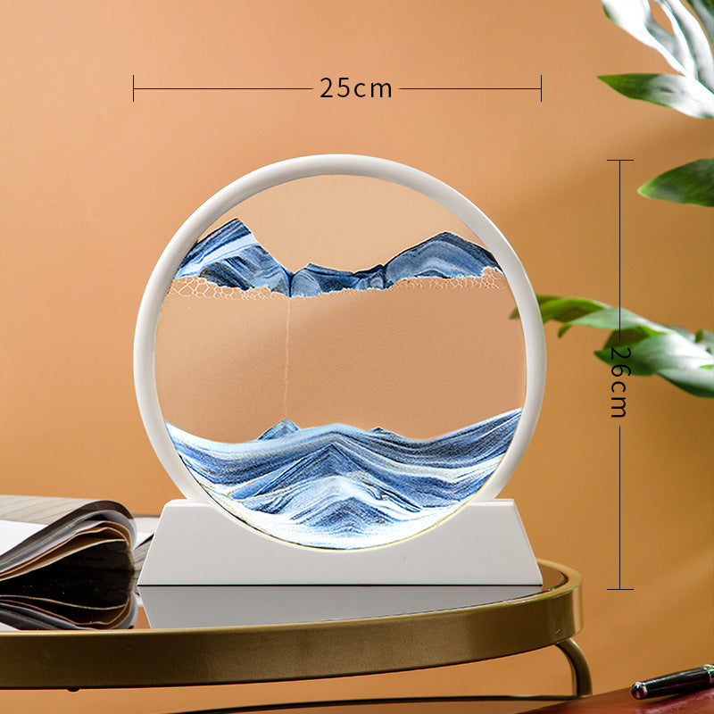 Source Factory Cross-border Explosions Creative 3D quicksand Painting Ornaments Small Hill Crafts Home Decompression Gift Round