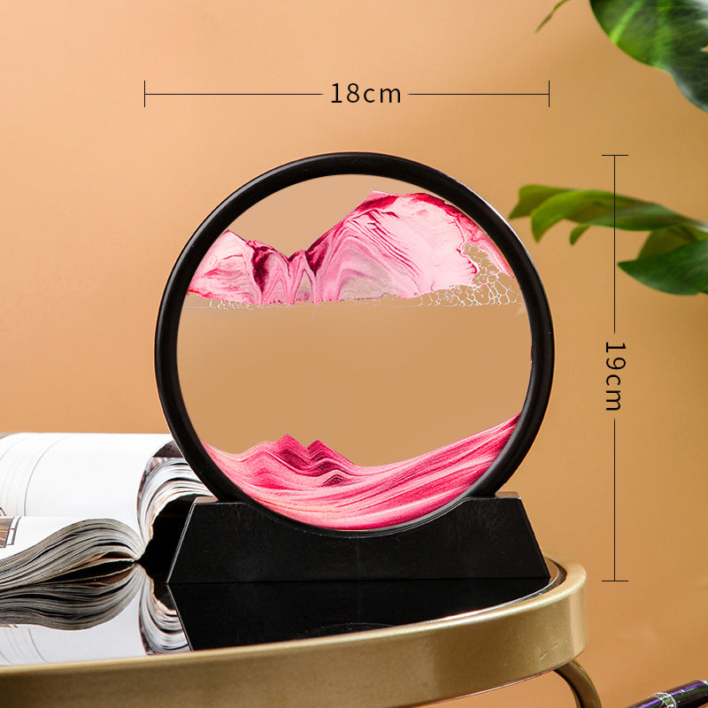 Source Factory Cross-border Explosions Creative 3D quicksand Painting Ornaments Small Hill Crafts Home Decompression Gift Round
