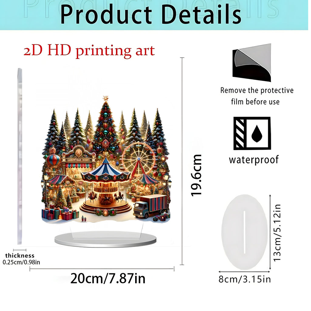 Cross-Border New Products, Christmas Series Ornaments, Holiday Gifts, Home Desktop Decorations, 2D Acrylic Crafts Ornaments