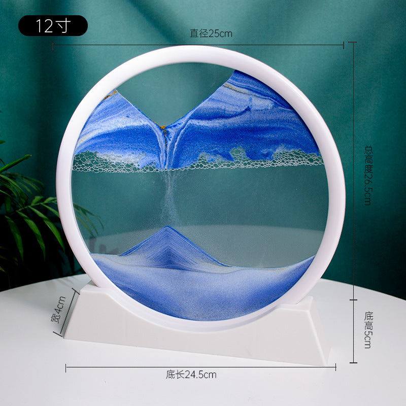 3d流沙画12寸桌面摆件家居客厅装饰办公室生态流沙画工艺品装饰品