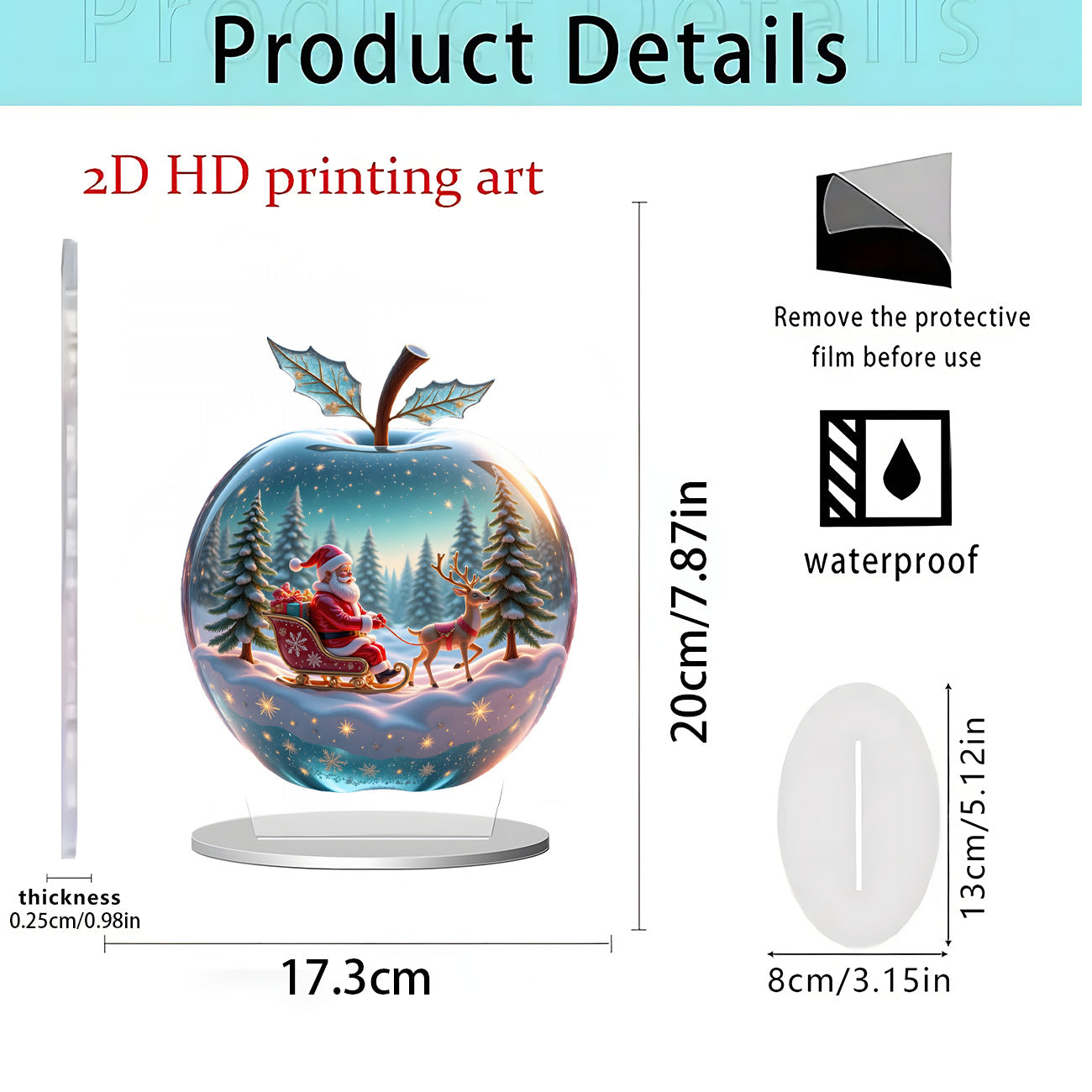 Cross-Border New Product Bohemian Style Santa Claus Reindeer Acrylic Flat Home Desktop Decoration Ornaments