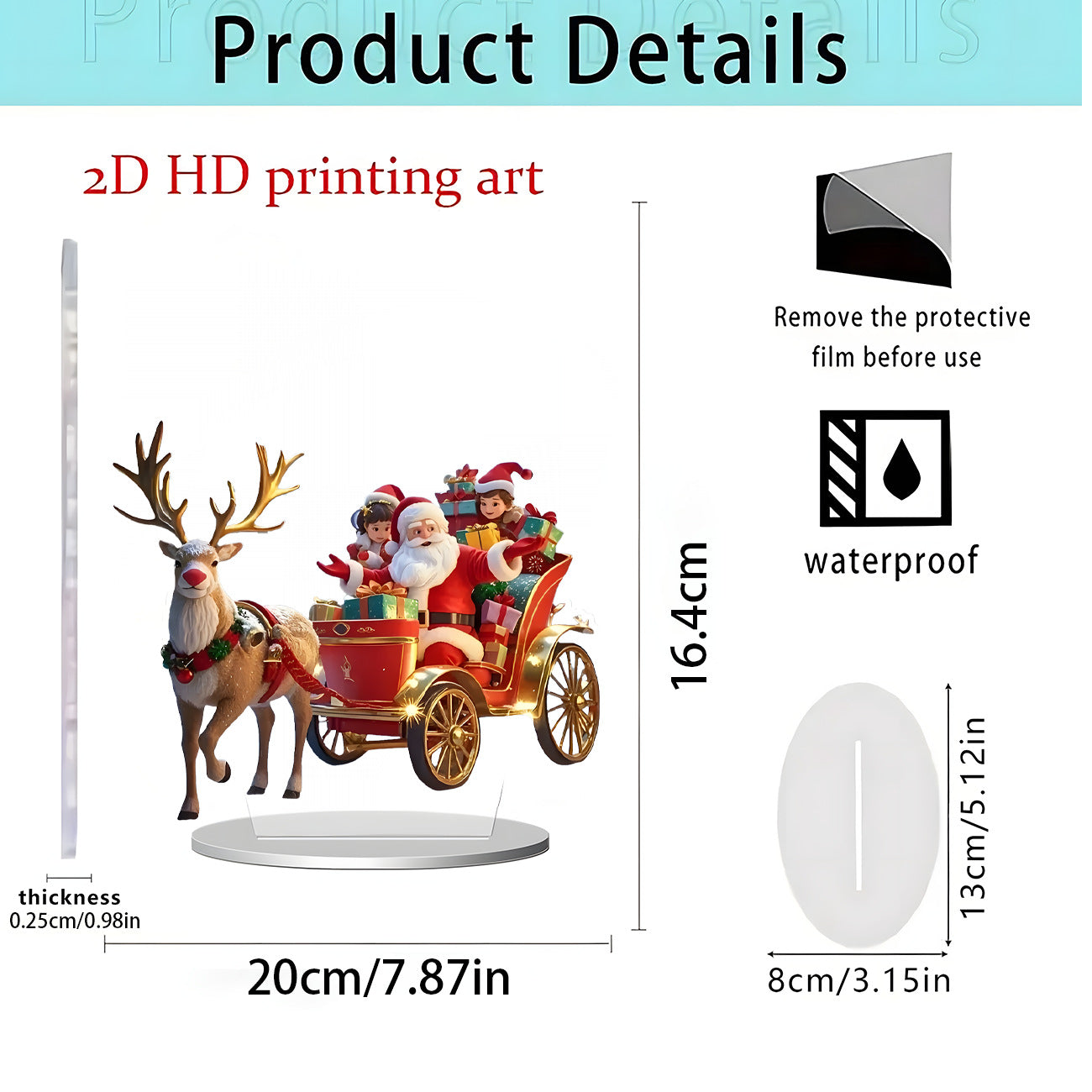 Cross-Border New Products, Christmas Series Ornaments, Holiday Gifts, Home Desktop Decorations, 2D Acrylic Crafts Ornaments
