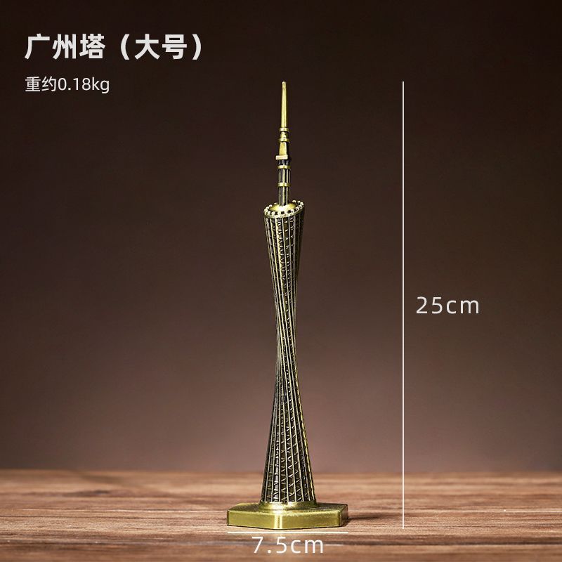 Landmark Building Model Ornaments, High-End Cross-Border Metal Crafts, Living Room Office Desktop Iron Art Decorations