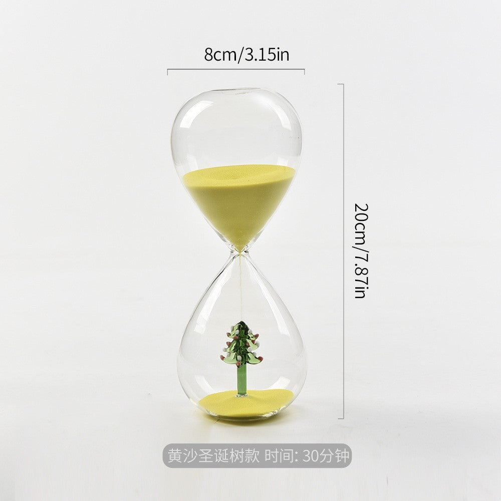 Creative 30-Minute Christmas Tree Hourglass Timer Bee Shape Home Decoration Glass Crafts Factory Wholesale