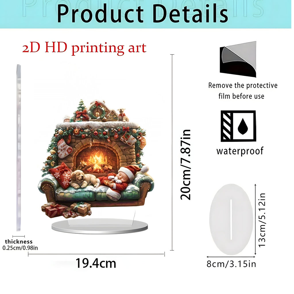 Cross-Border New Products, Christmas Series Ornaments, Holiday Gifts, Home Desktop Decorations, 2D Acrylic Crafts Ornaments