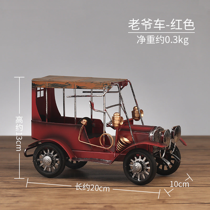 Cross-border Hot Selling Retro Style Iron Art Model Crafts Ornaments High-level Living Room Bedroom Desktop Decorations