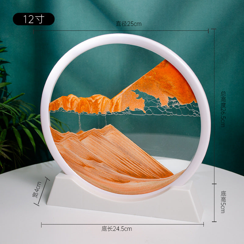 3d流沙画12寸桌面摆件家居客厅装饰办公室生态流沙画工艺品装饰品