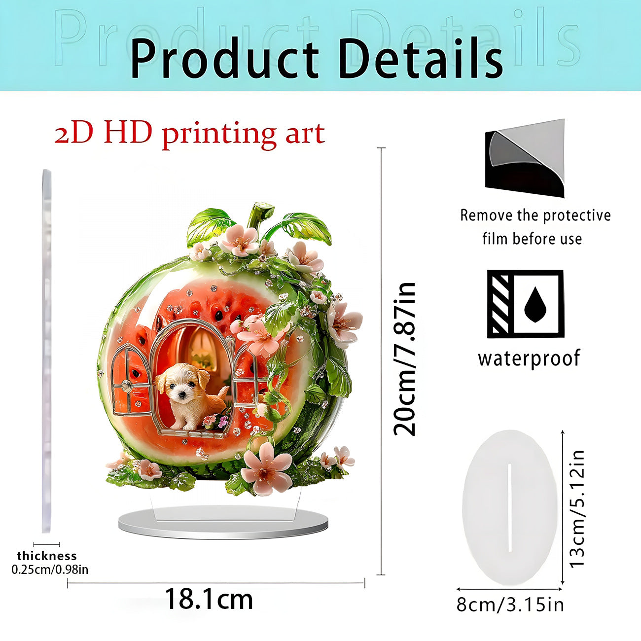 Cross-Border New Product Unicorn White Horse and Fairy 2D Acrylic Flat Stand Home Desktop Decoration Gift Ornaments