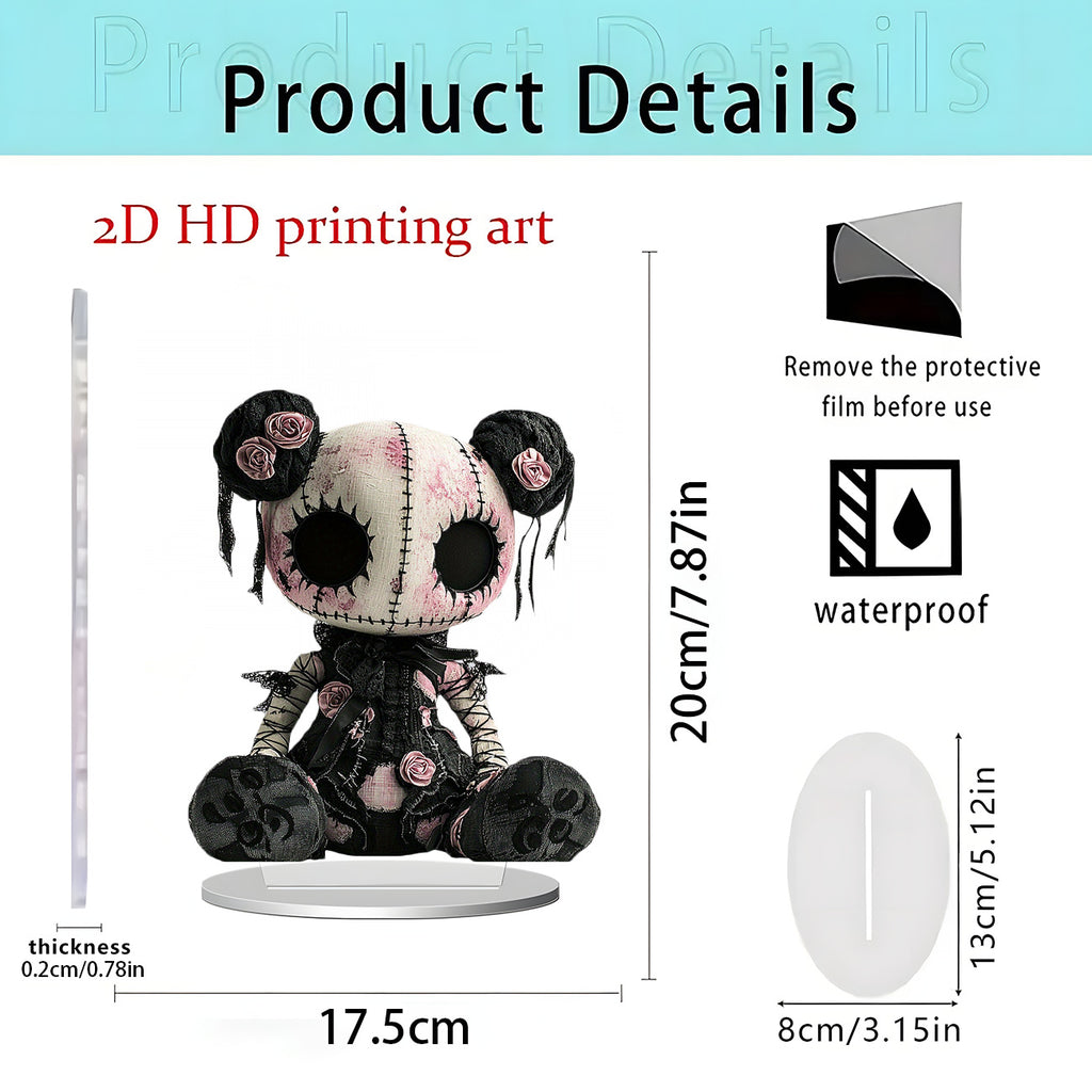 Cross-Border New Product Halloween Creative Funny Horror Doll 2D Acrylic Holiday Party Decoration Halloween Ornaments