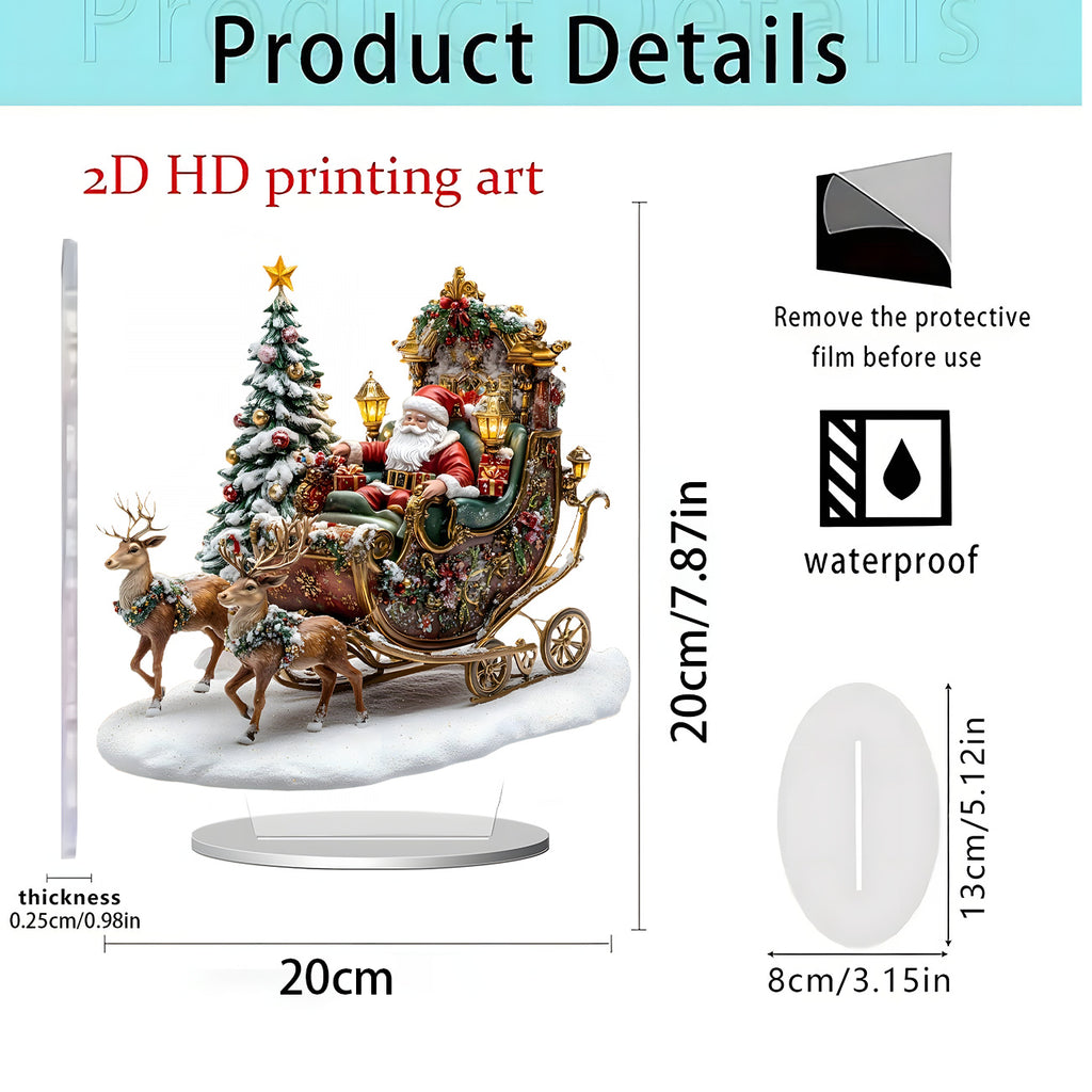 Cross-Border New Product Bohemian Style Santa Claus Reindeer Acrylic Flat Home Desktop Decoration Ornaments