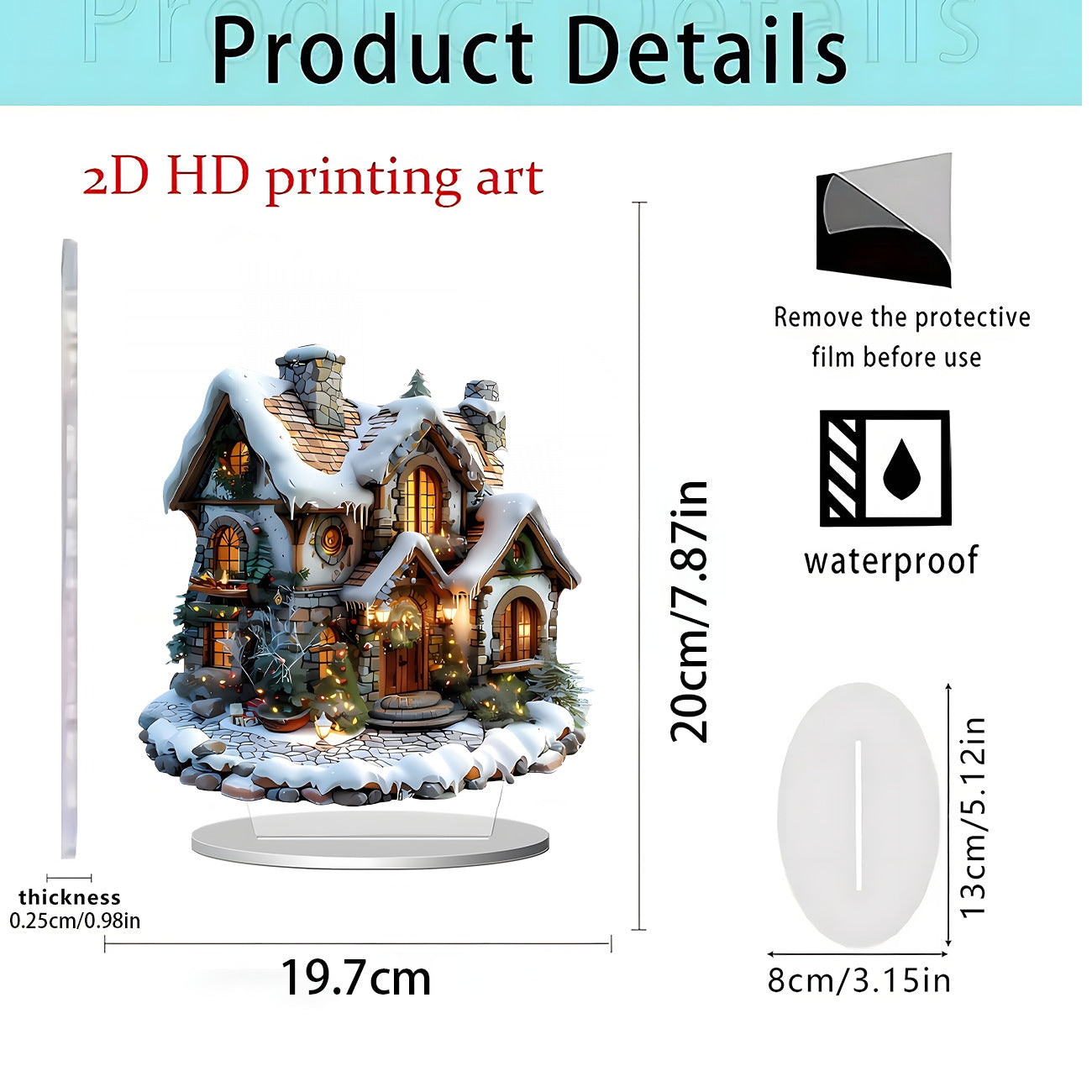 Cross-Border New Products, Christmas Series Ornaments, Holiday Gifts, Home Desktop Decorations, 2D Acrylic Crafts Ornaments