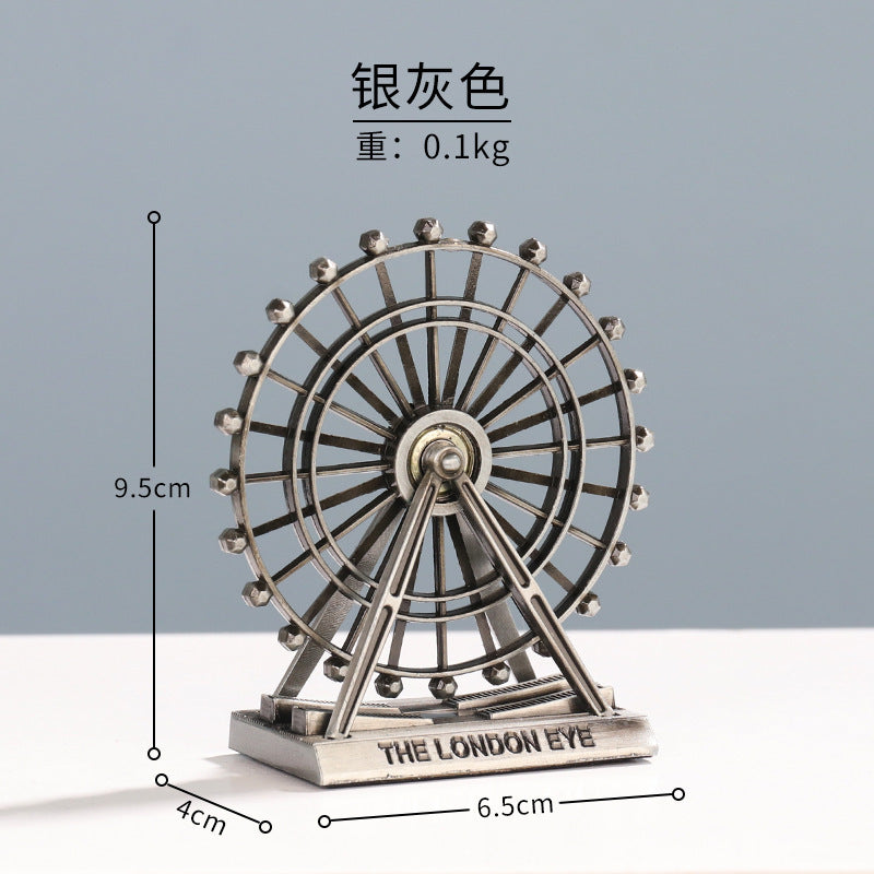 Landmark Building Model Ornaments, High-End Cross-Border Metal Crafts, Living Room Office Desktop Iron Art Decorations