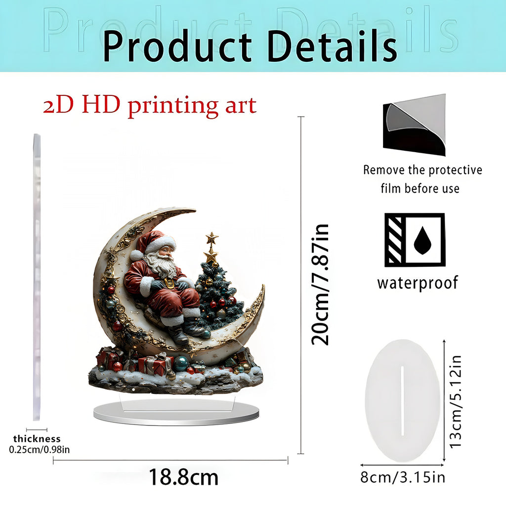 Cross-Border New Product Christmas Creative Acrylic Flat Christmas Party Home Desktop Decoration Crafts