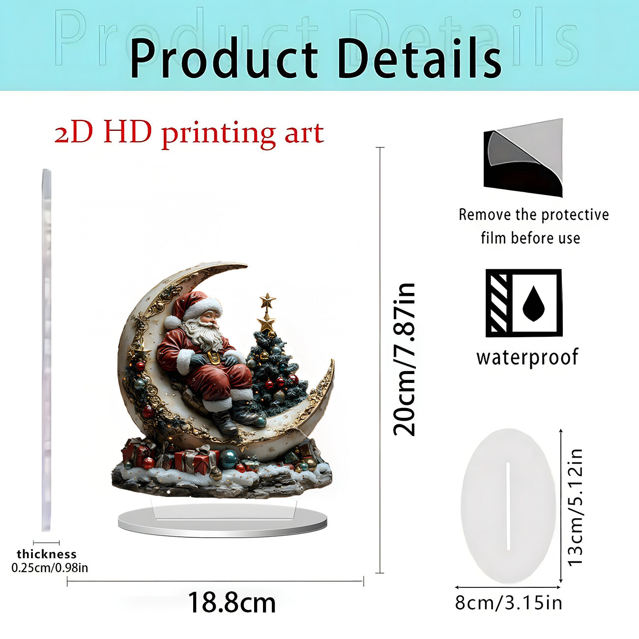 Cross-Border New Product Christmas Creative Acrylic Flat Christmas Party Home Desktop Decoration Crafts