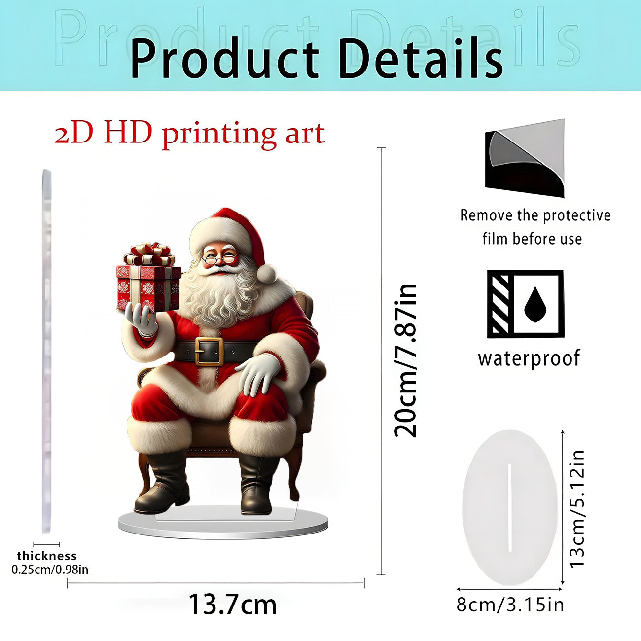 Cross-Border New Christmas Igloo Santa Claus Reindeer 2D Acrylic Flat Home Desktop Decoration