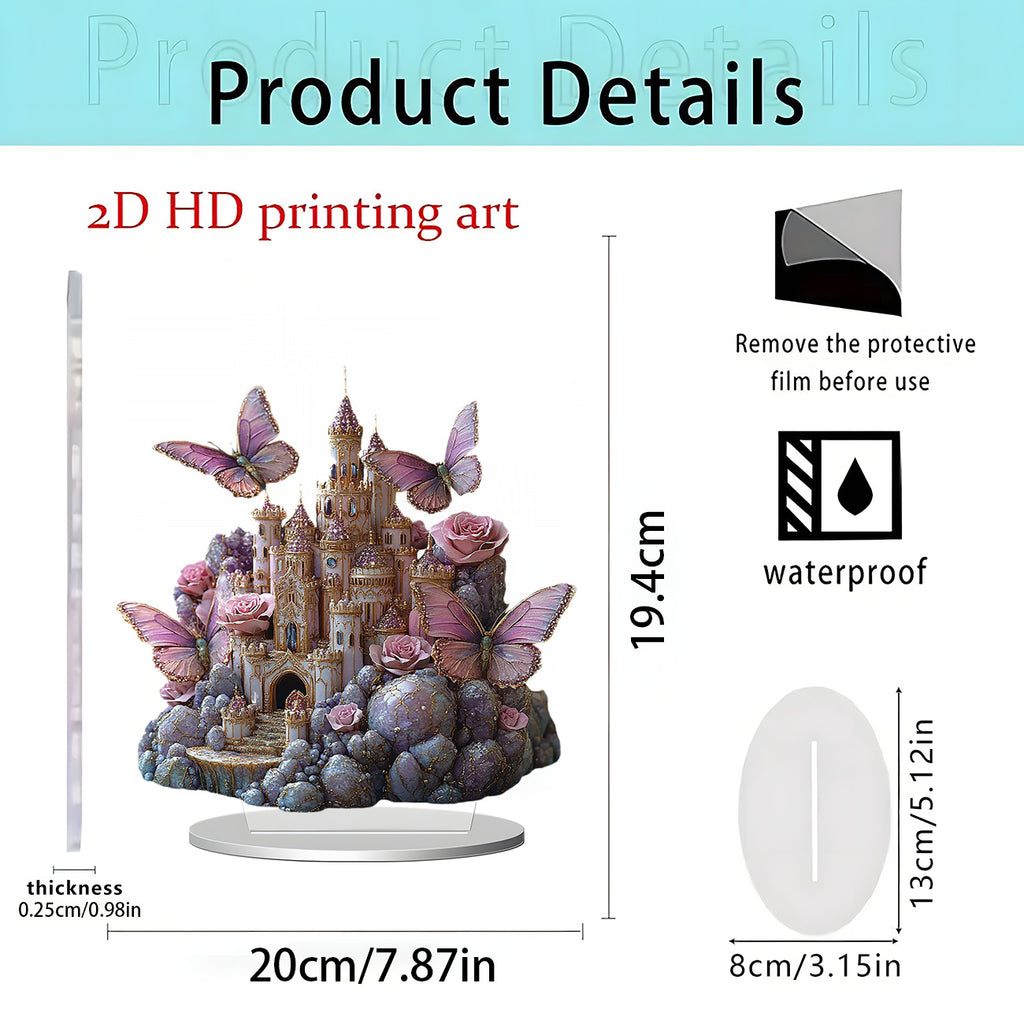 Cross-Border New Christmas Igloo Santa Claus Reindeer 2D Acrylic Flat Home Desktop Decoration