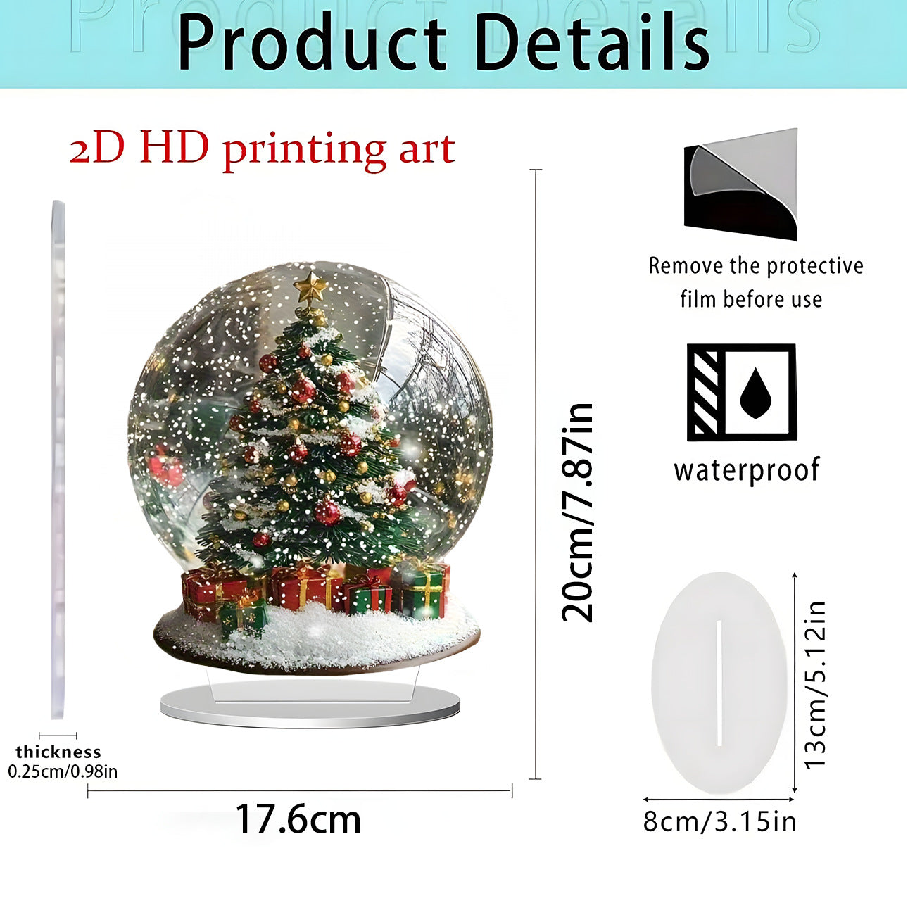 Cross-Border New Product Bohemian Style Santa Claus Reindeer Acrylic Flat Home Desktop Decoration Ornaments