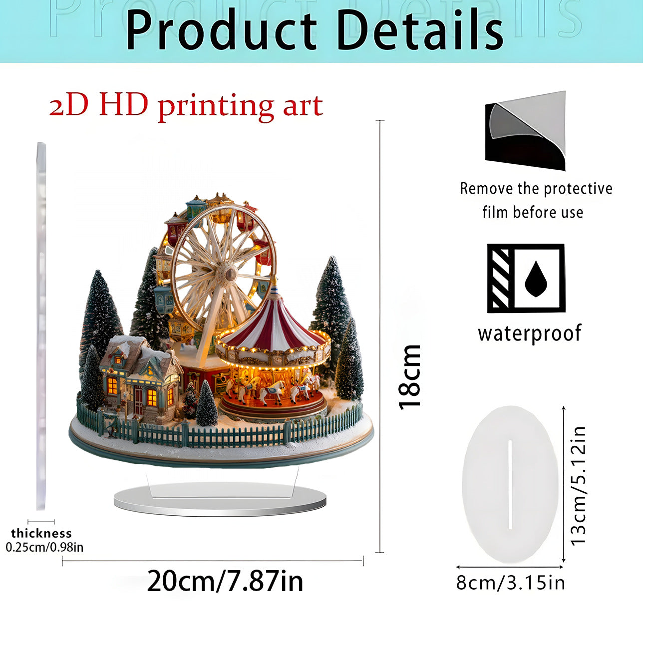 Cross-Border New Product Bohemian Style Santa Claus Reindeer Acrylic Flat Home Desktop Decoration Ornaments